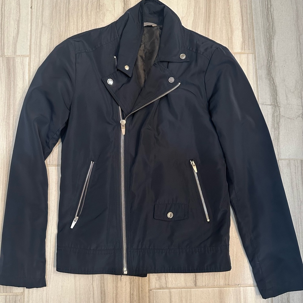Zara Men's biker windbreaker nylon jacket.